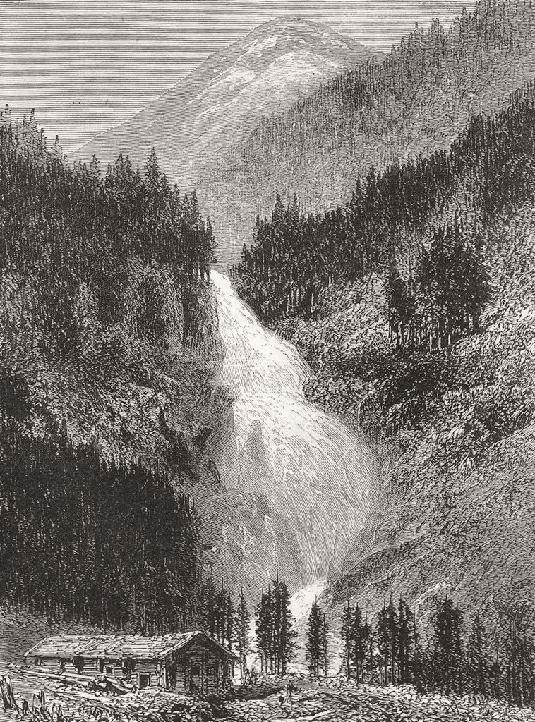 AUSTRIA. The Krimler Ache waterfalls, Tyrol where WW Barry died 1876 old print